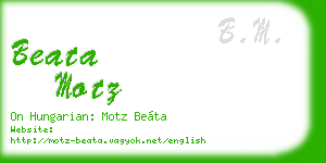 beata motz business card